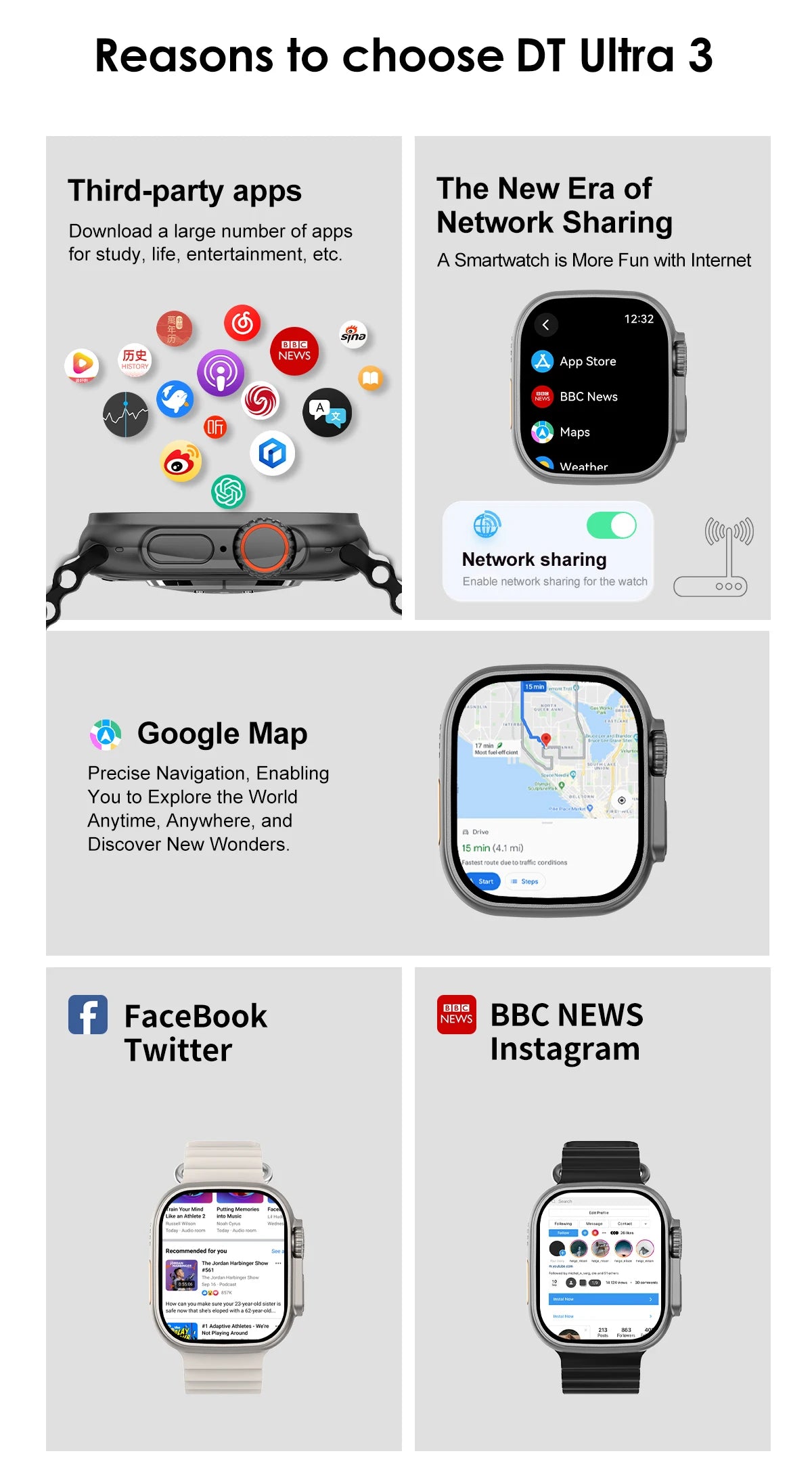 DT Ultra 3 Smartwatch – AMOLED, AI ChatGPT, Sport & Multimedia