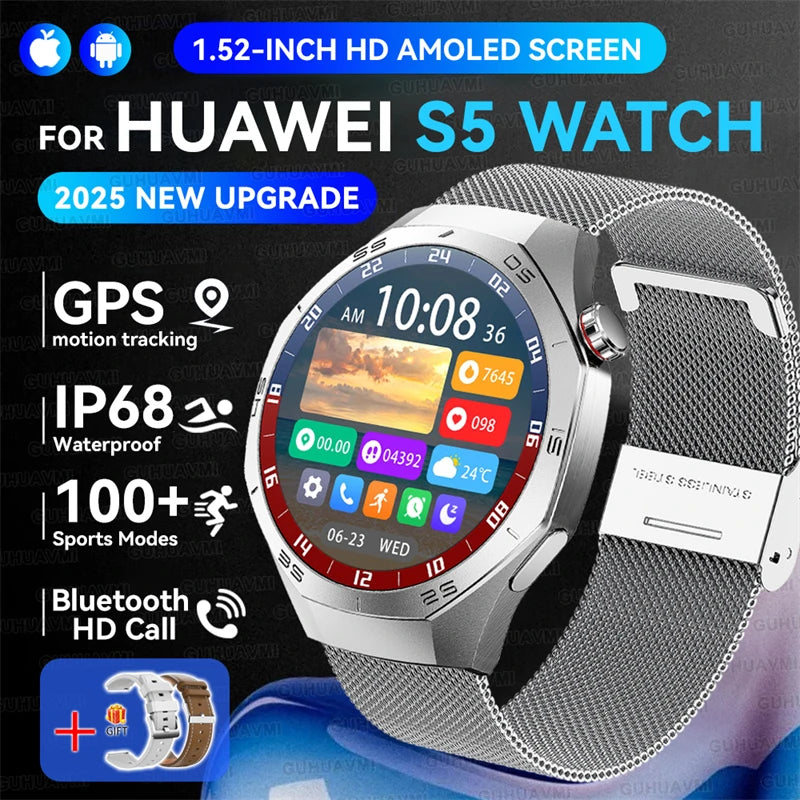 GT5 Pro Smartwatch – HD AMOLED GPS Heart Rate Tracker
