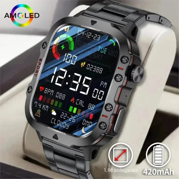2025 Rugged Military Smartwatch – 2.01" HD Touch & Bluetooth Call