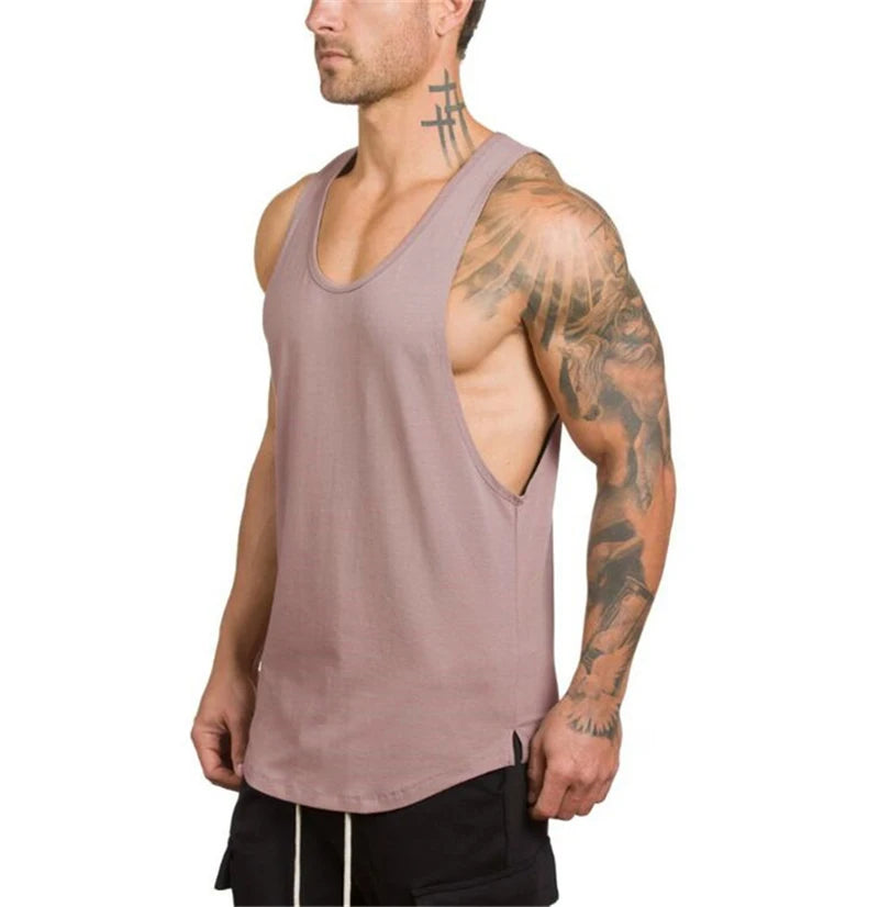 Men’s Cotton Muscle Tank – Sleeveless Gym & Running Top