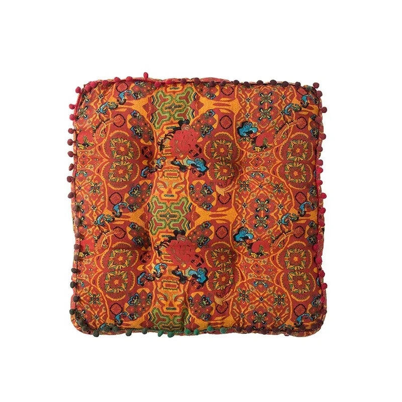 Bohemian Floor Cushion – Ethnic Style Meditation & Tatami Stool
