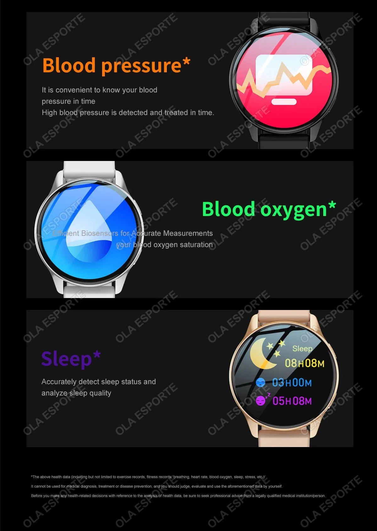 Bluetooth Smartwatch – Heart Rate & Blood Pressure Monitor for Men & Women