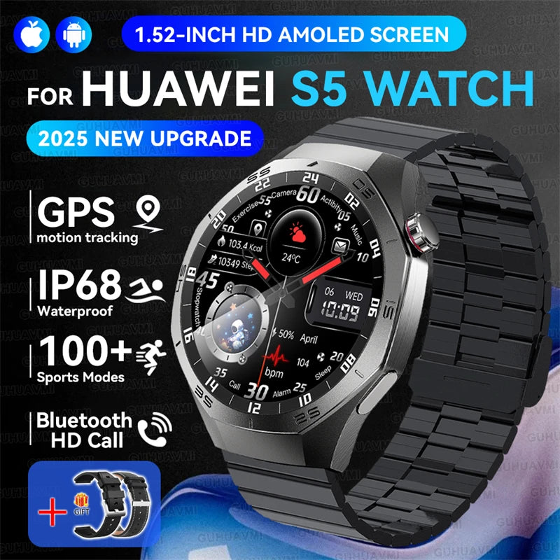 GT5 Pro Smartwatch – HD AMOLED GPS Heart Rate Tracker