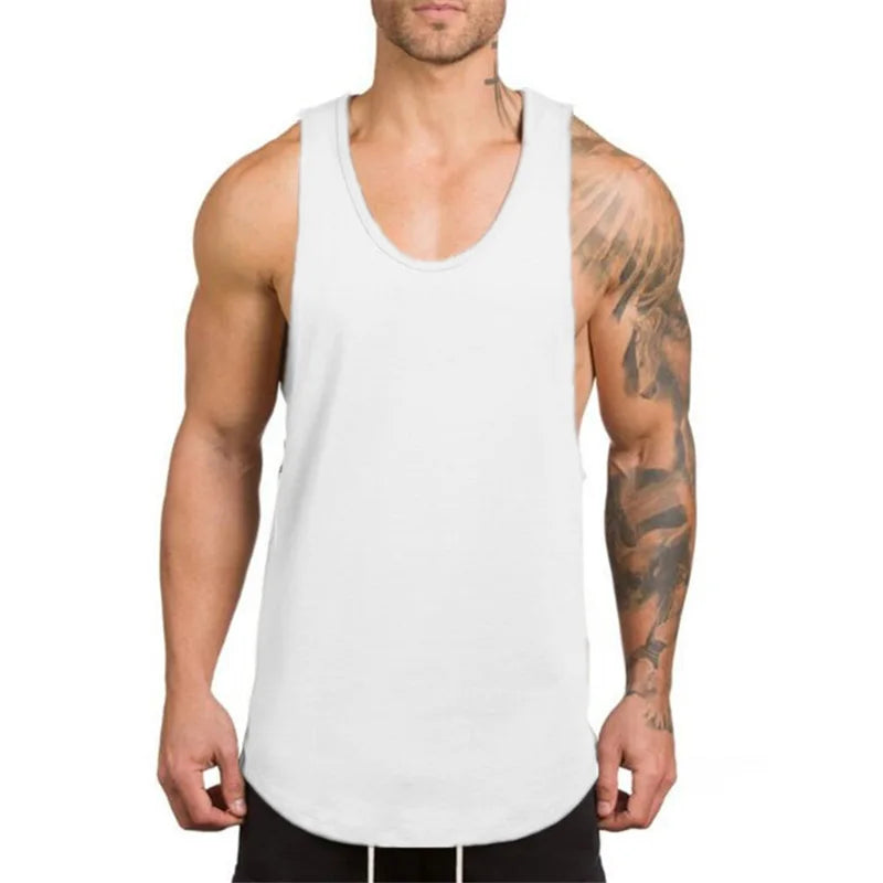 Men’s Cotton Muscle Tank – Sleeveless Gym & Running Top
