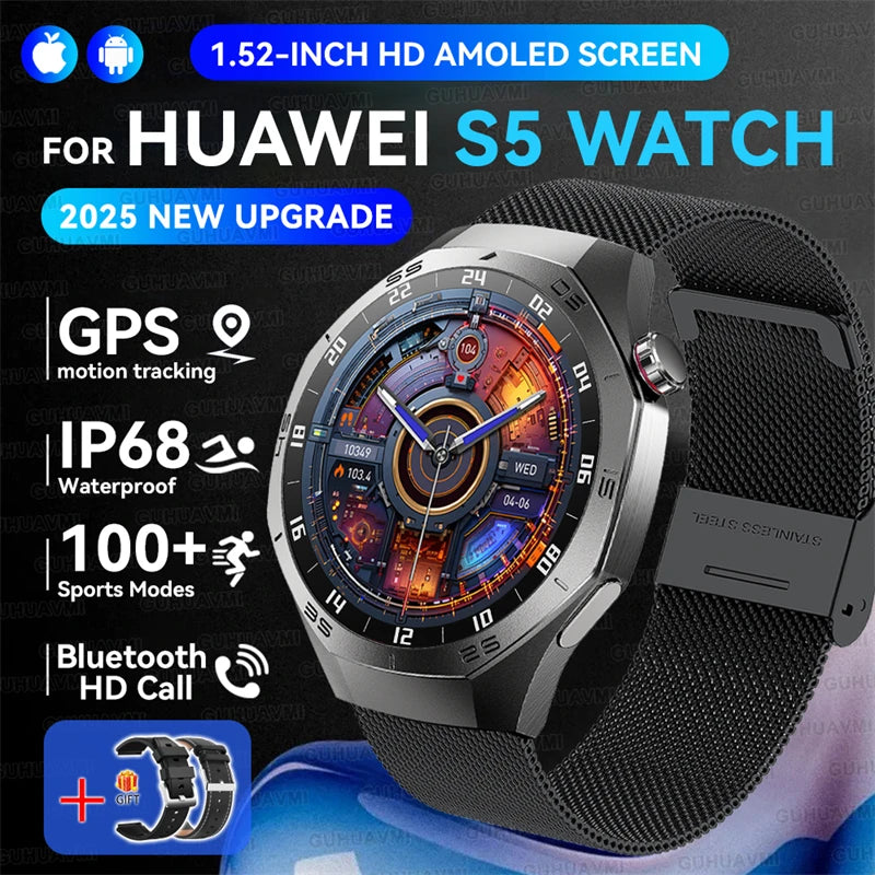 GT5 Pro Smartwatch – HD AMOLED GPS Heart Rate Tracker