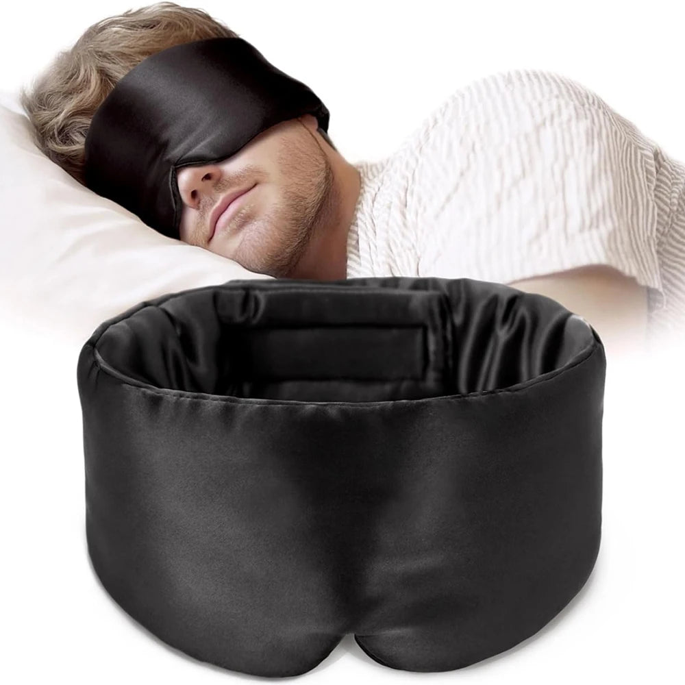 100% Mulberry Silk Sleeping Mask – Soft Padded Eye Mask