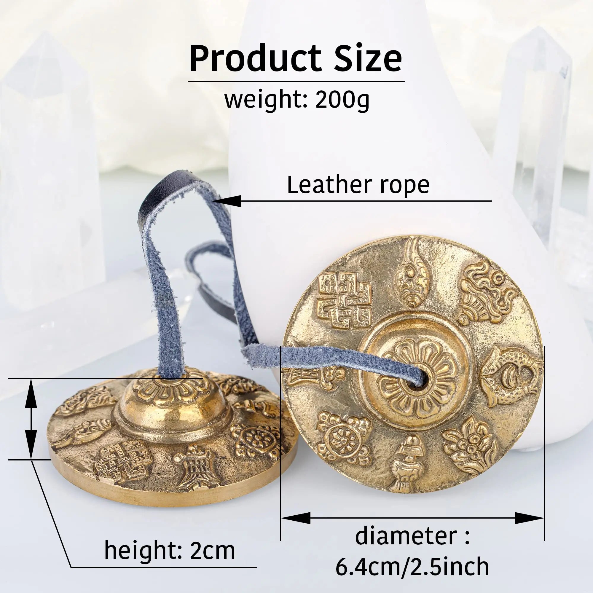 Tibetan Tingsha Cymbals – 2pcs Meditation Brass Chime