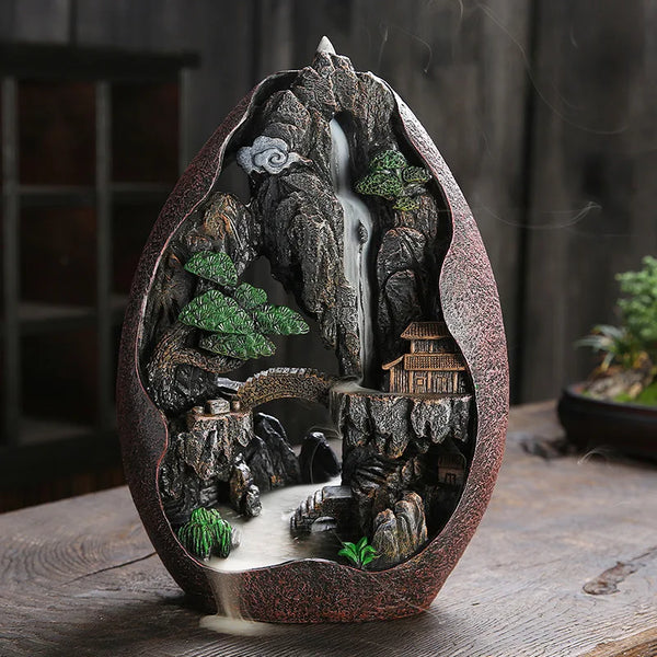Backflow Incense Burner – Smoke Waterfall Resin Censer