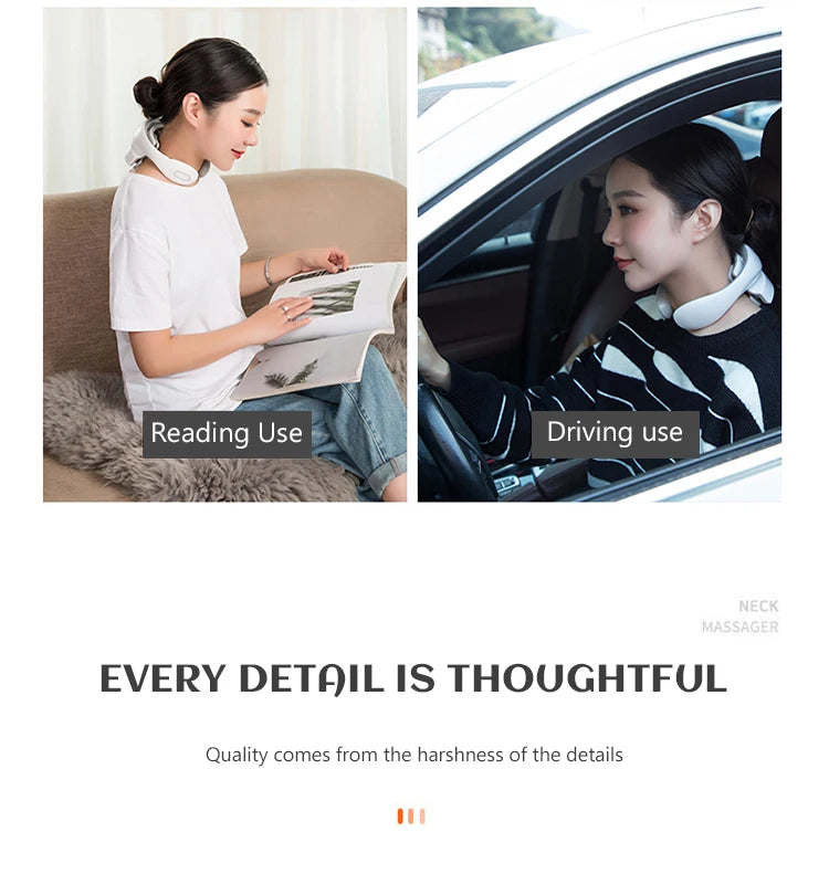 Rechargeable Vibration Neck Massager – Pulse & Hot Compress