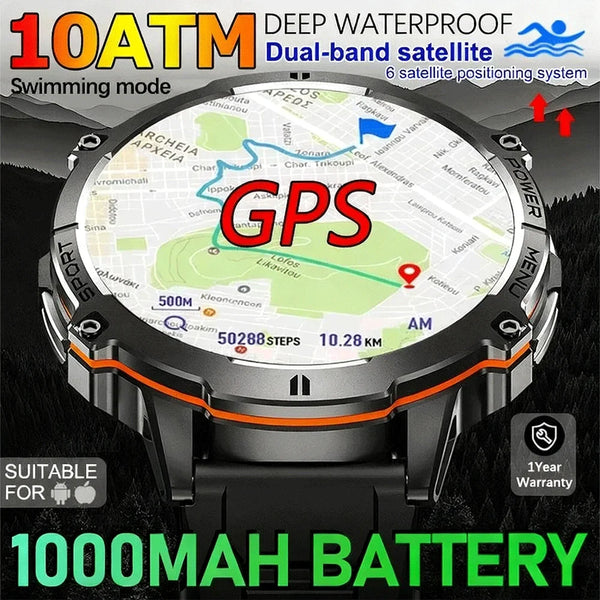 2025 Men’s GPS Smartwatch – 1.73" AMOLED Heart Rate Tracker