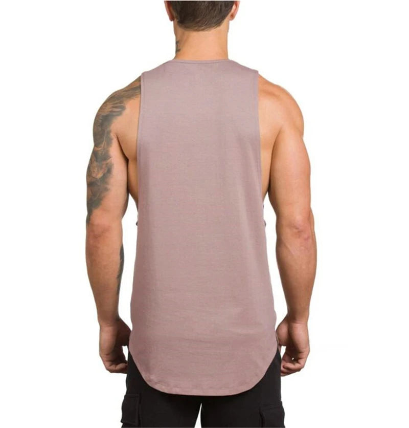 Men’s Cotton Muscle Tank – Sleeveless Gym & Running Top