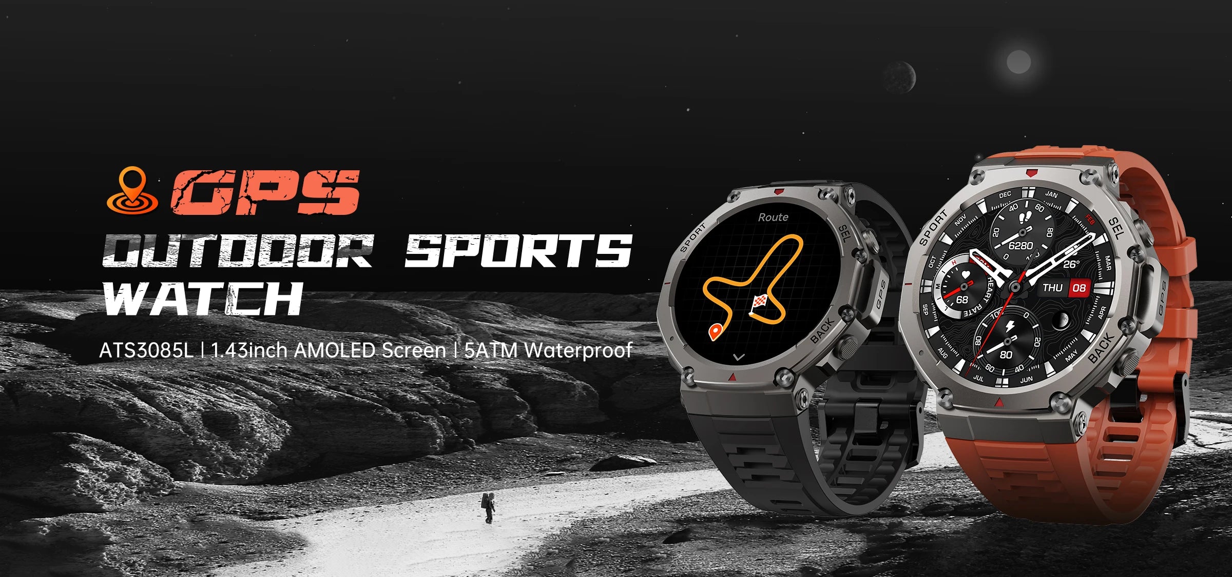 T-Rex3 2025 GPS Smartwatch – Military Style, 10ATM Waterproof