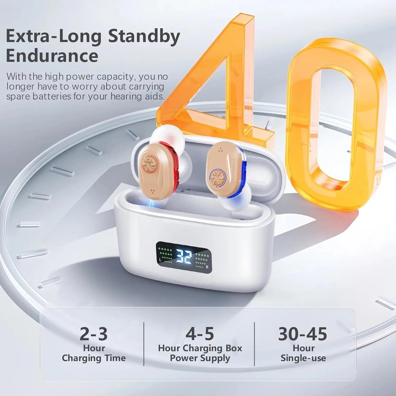 Wireless Mini Hearing Aid – Noise-Cancelling HD Display for Seniors