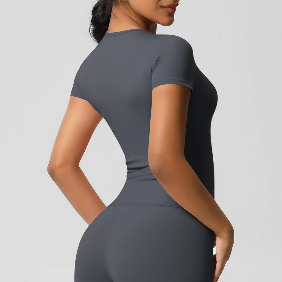 Women’s High-Elastic Dry Fit Sports Top – Gym & Outdoor Fitness Tee