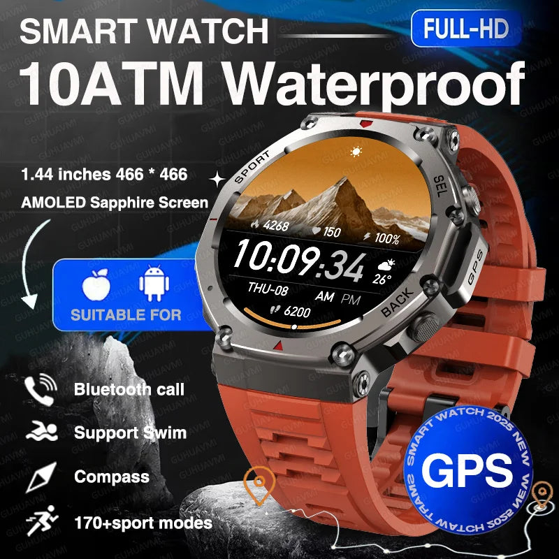 2025 Military Smartwatch – GPS, Compass & Bluetooth Call