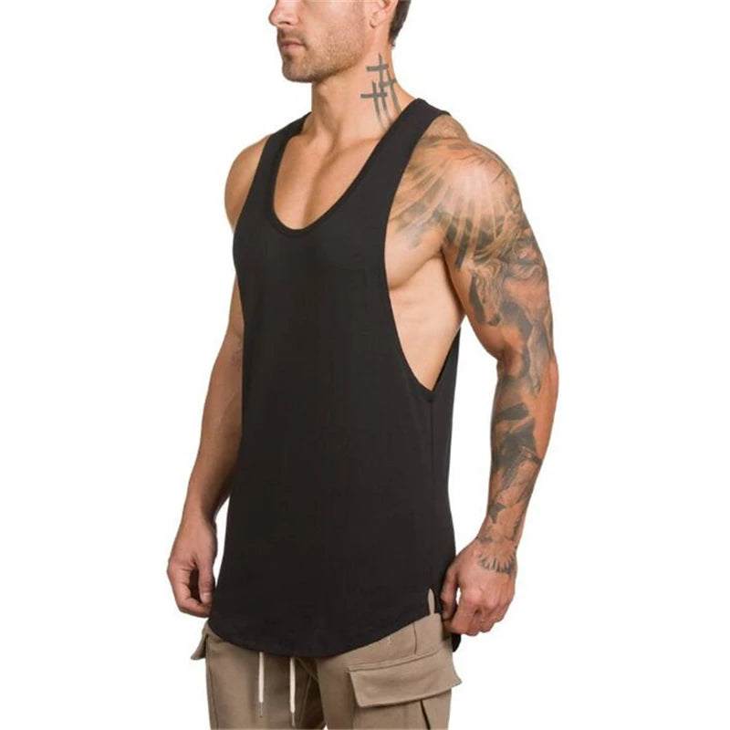 Men’s Cotton Muscle Tank – Sleeveless Gym & Running Top