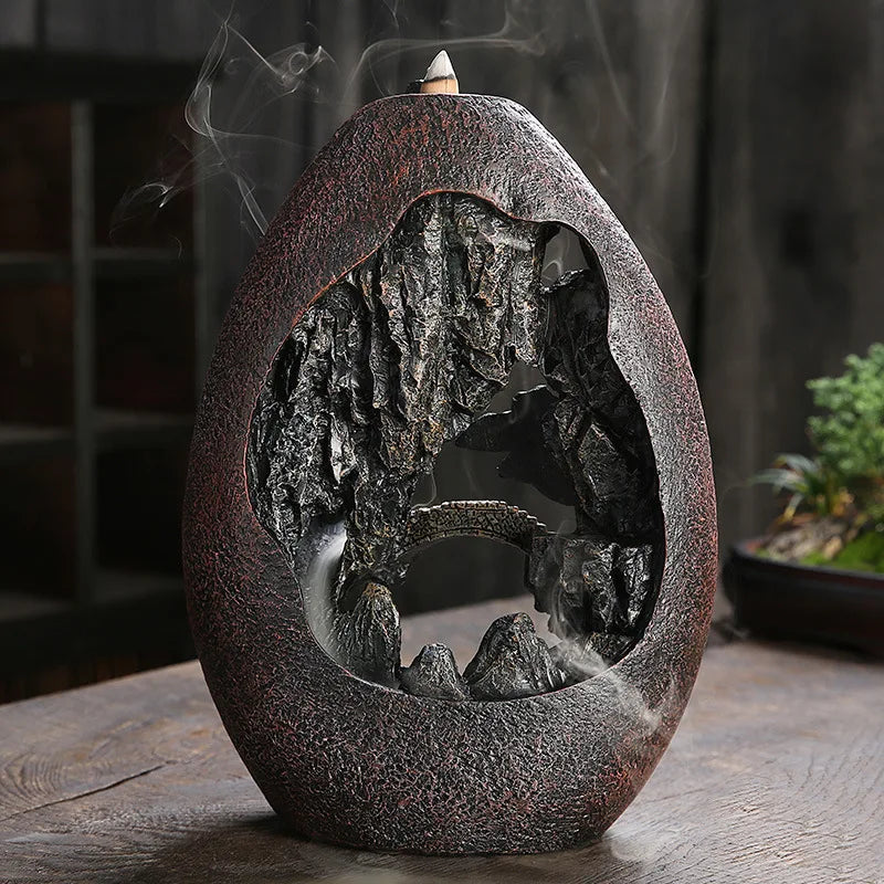 Backflow Incense Burner – Smoke Waterfall Resin Censer