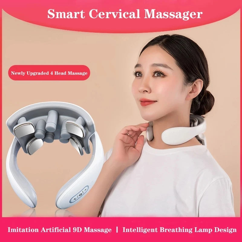Rechargeable Vibration Neck Massager – Pulse & Hot Compress