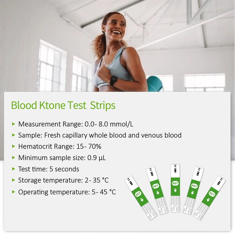 Blood Ketone Meter Kit – Keto Diet Monitor with Strips & Lancets