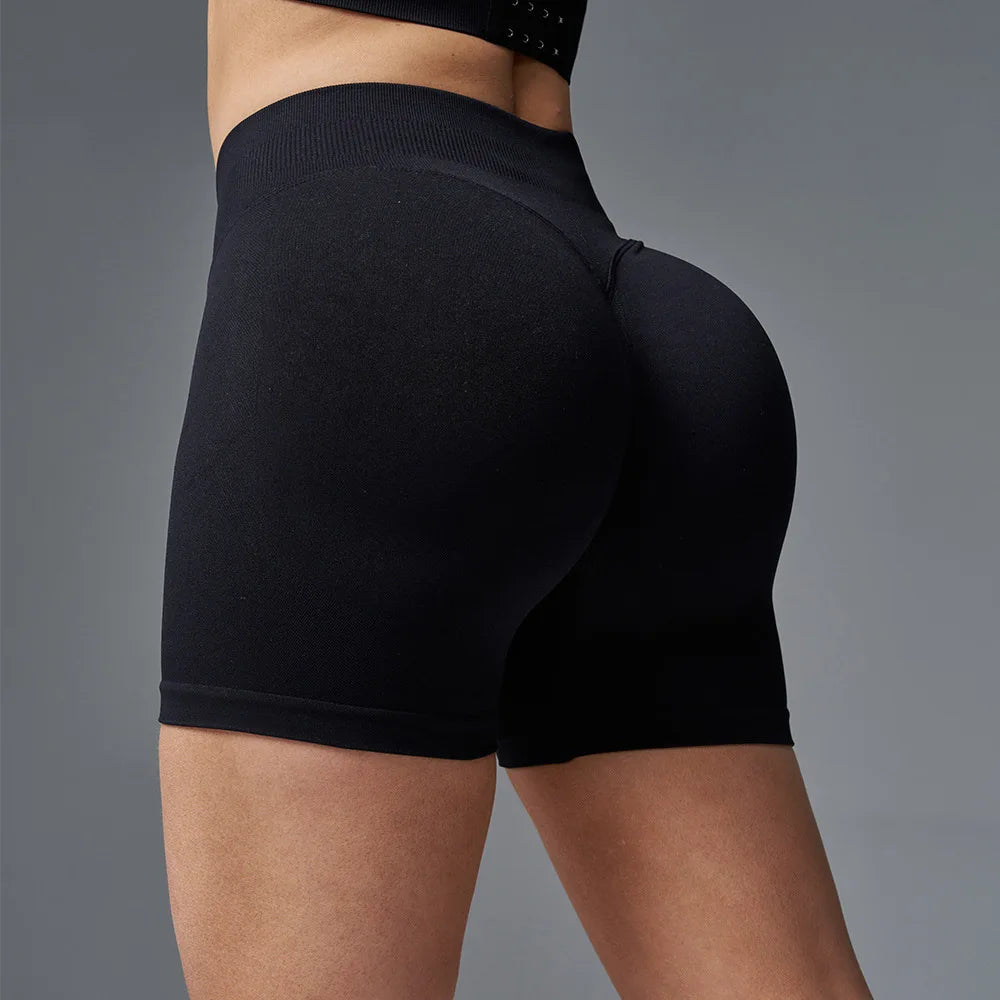Seamless High-Waist Hip-Hugging Fitness Shorts – Peach Hip Style