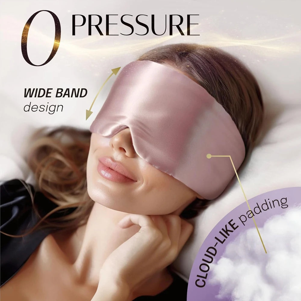 100% Mulberry Silk Sleeping Mask – Soft Padded Eye Mask