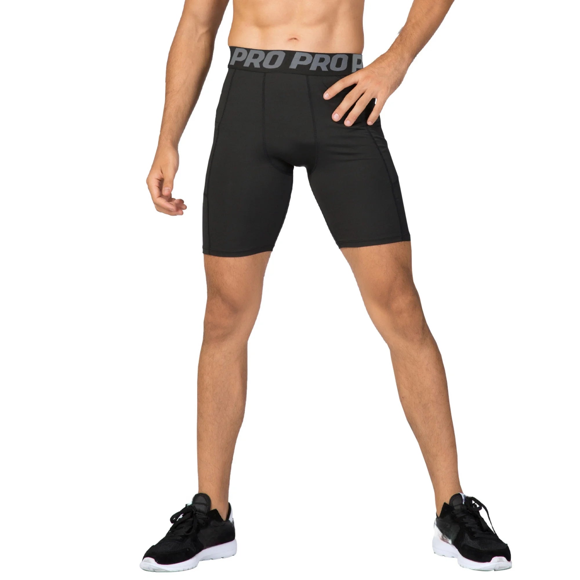 Men’s Compression Running Shorts – Spandex Athletic Workout with Pocket