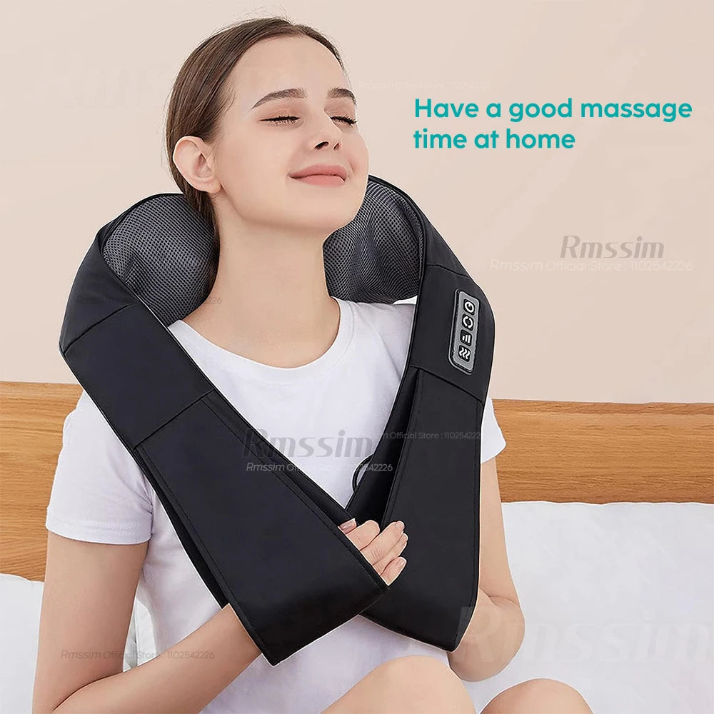 Shiatsu Heated Neck & Shoulder Massager – U-Shape Deep Kneading Pillow