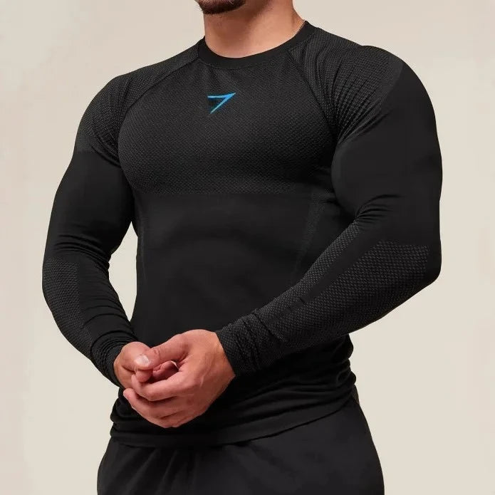 Men’s Slim Fit Training Suit – Long Sleeve Gym & Running Tee