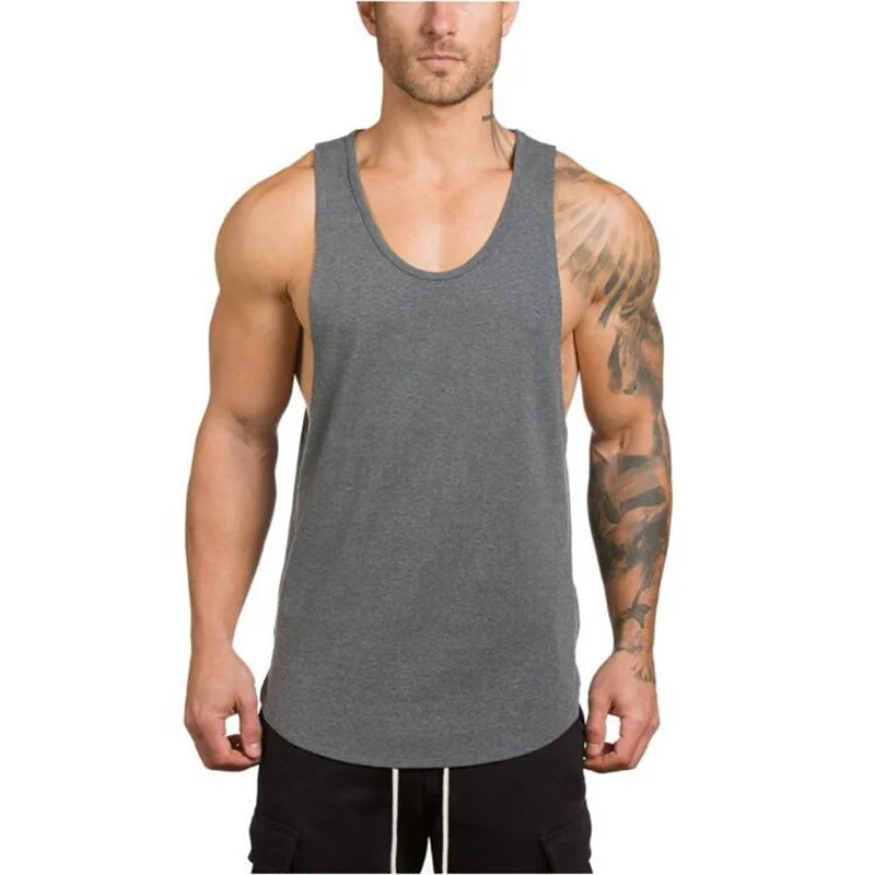 Men’s Cotton Muscle Tank – Sleeveless Gym & Running Top
