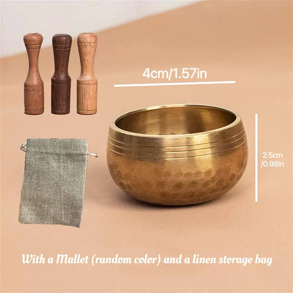 Mini Tibetan Brass Singing Bowl – Handmade Meditation & Stress Relief