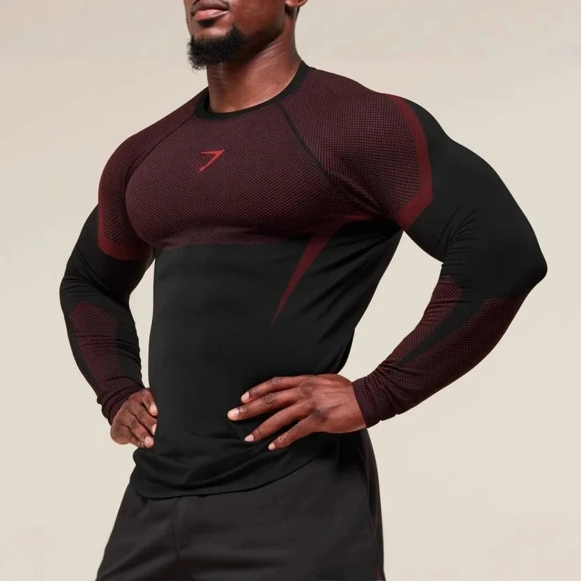 Men’s Slim Fit Training Suit – Long Sleeve Gym & Running Tee