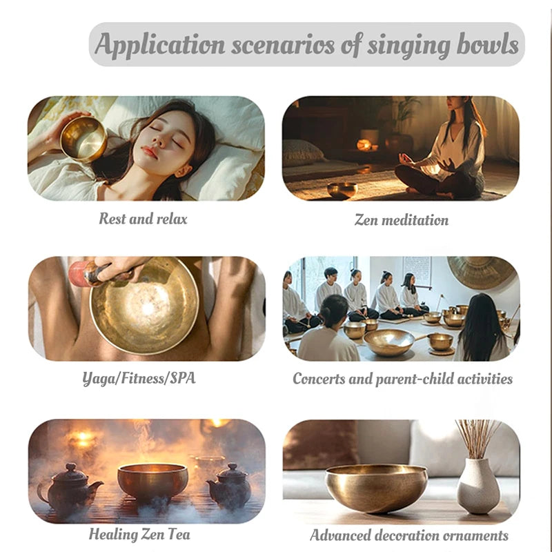 Mini Tibetan Brass Singing Bowl – Handmade Meditation & Stress Relief