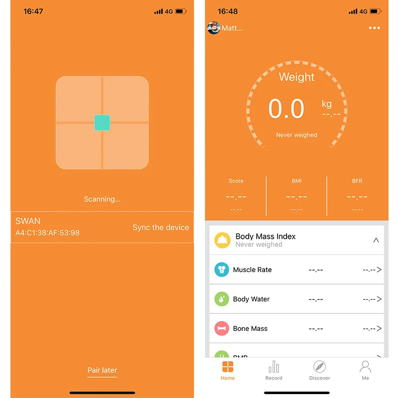 Bluetooth Smart Body Fat Scale – 150KG Weight & BMR Monitor