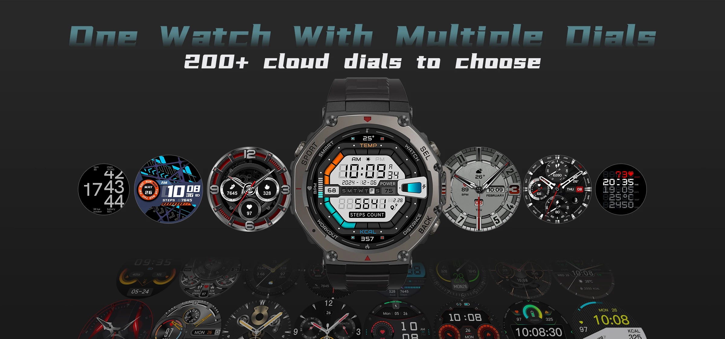 T-Rex3 2025 GPS Smartwatch – Military Style, 10ATM Waterproof