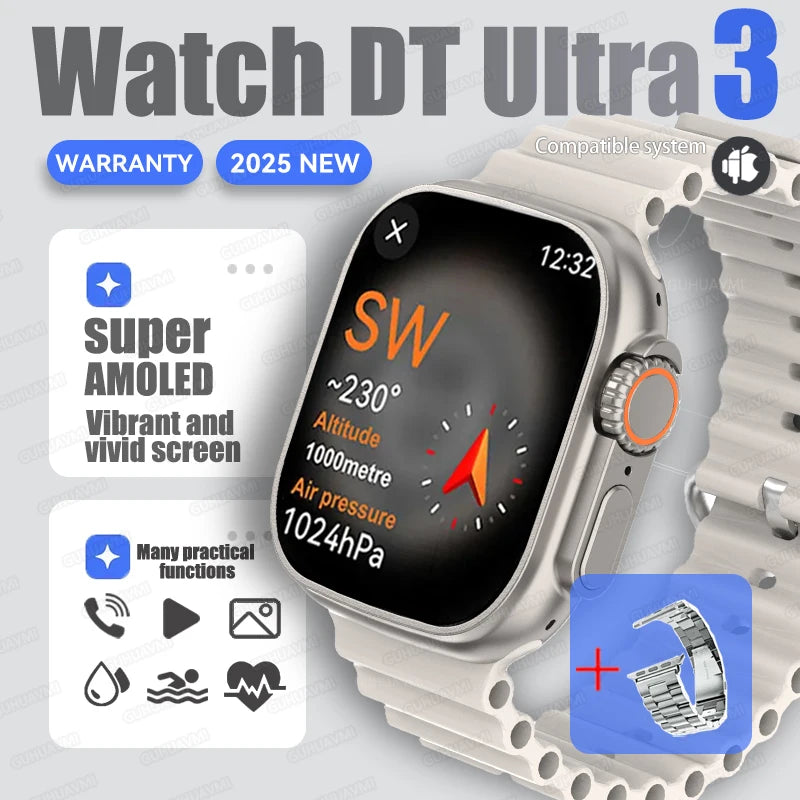 DT Ultra 3 Smartwatch – AMOLED, AI ChatGPT, Sport & Multimedia