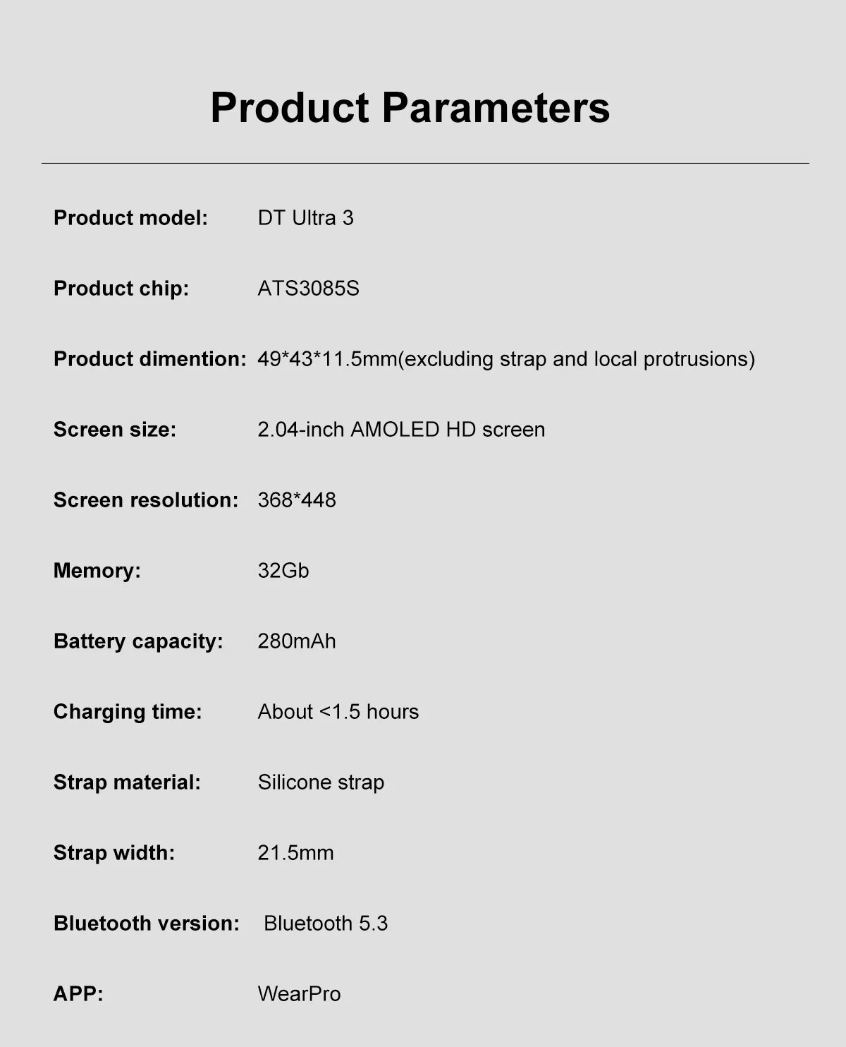 DT Ultra 3 Smartwatch – AMOLED, AI ChatGPT, Sport & Multimedia