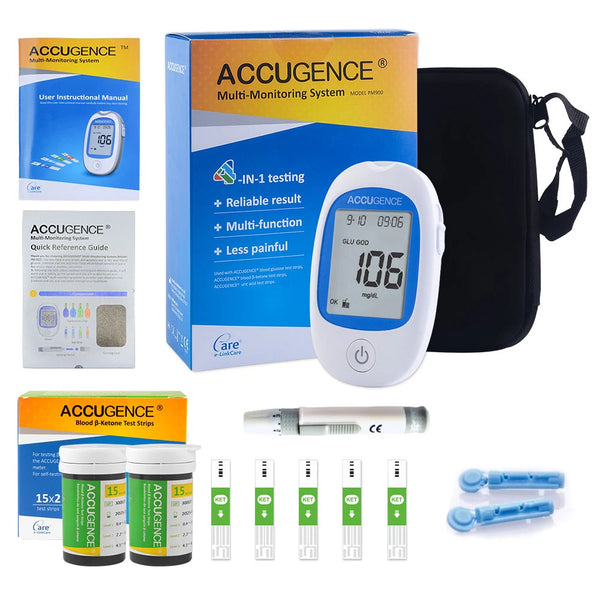 Blood Ketone Meter Kit – Keto Diet Monitor with Strips & Lancets