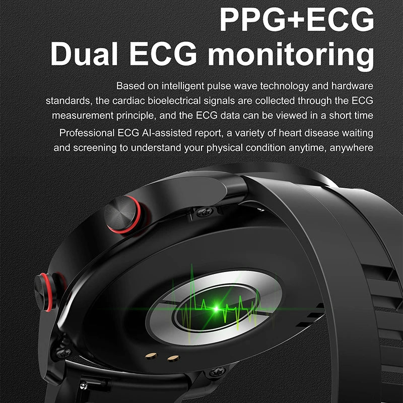 ECG+PPG Bluetooth Smartwatch – Men’s Health & Sports Tracker