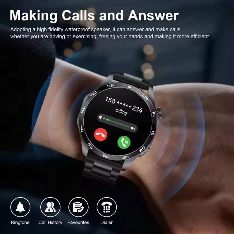2025 Men’s Smartwatch – AMOLED GPS Bluetooth NFC Waterproof