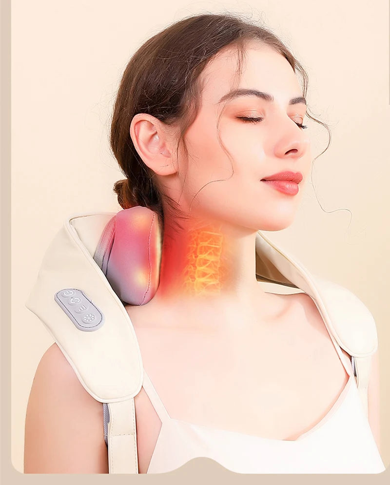 Shiatsu Neck & Shoulder Massager Shawl – Back Muscle Relaxer